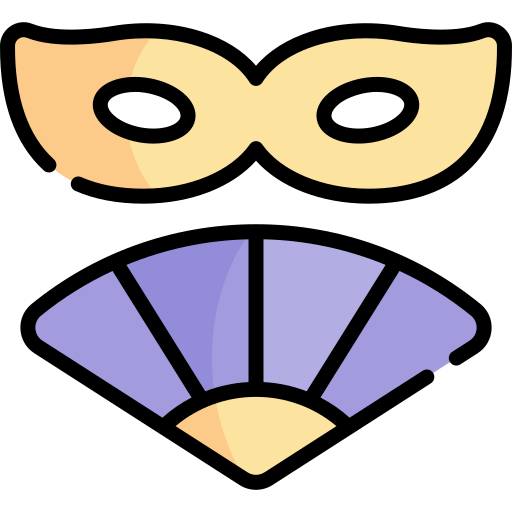 mascarada Kawaii Lineal color icono