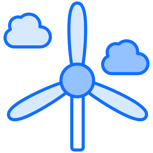 Wind turbine Generic Blue icon