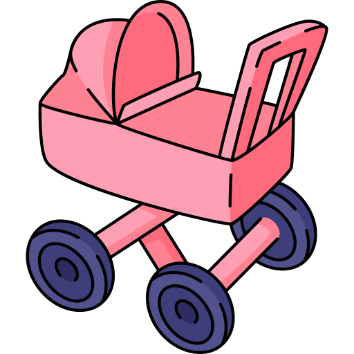 carrinho de bebê Generic Thin Outline Color Ícone