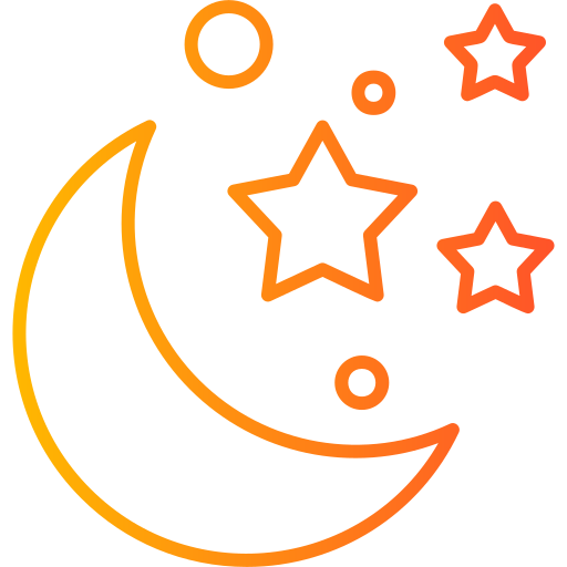 luna y estrellas Generic Gradient icono