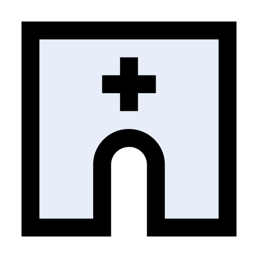 Hospital Vector Stall Lineal Color icon