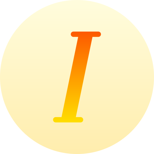 이탤릭체 Basic Gradient Circular icon