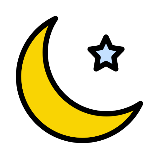 Moon and stars Vector Stall Lineal Color icon