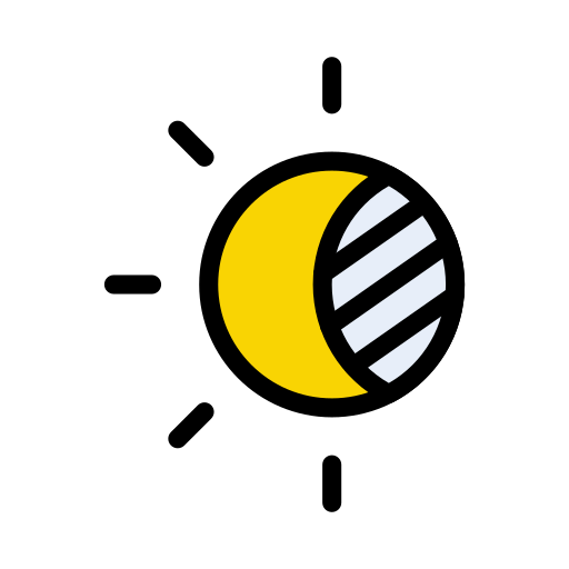 日食 Vector Stall Lineal Color icon