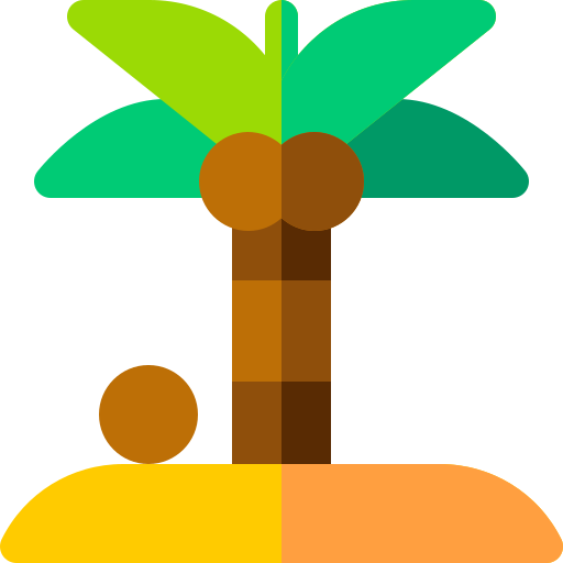 Árbol de coco Basic Rounded Flat icono