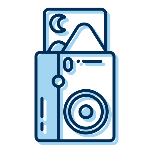 cámara polaroid Generic Blue icono