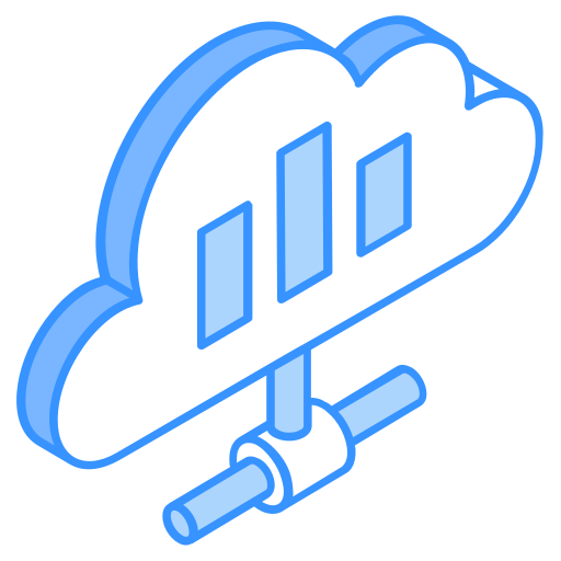 Cloud data Generic Blue icon