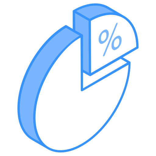 Percentage graph Generic Blue icon