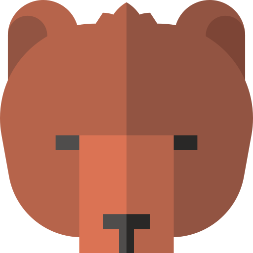 бурый медведь Basic Straight Flat иконка