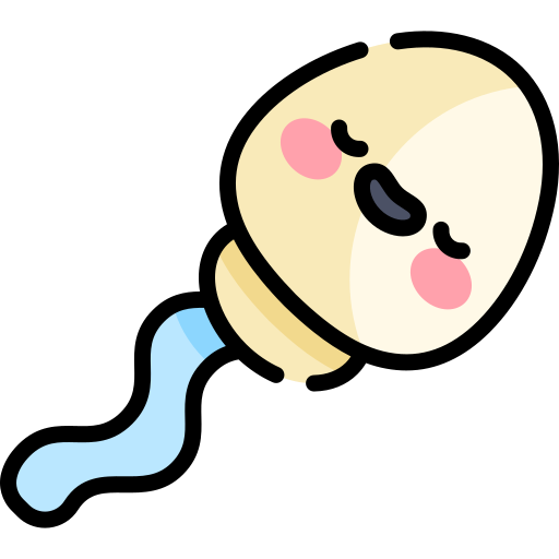 spermatozoön Kawaii Lineal color icoon