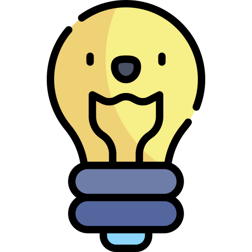 Lightbulb Kawaii Lineal color icon