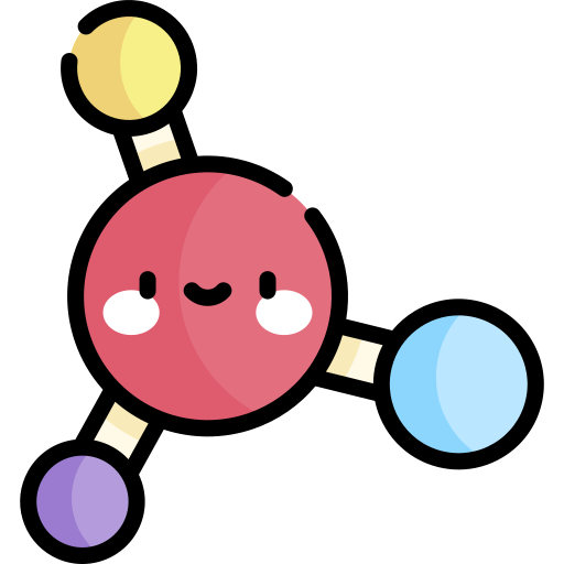 molécule Kawaii Lineal color Icône
