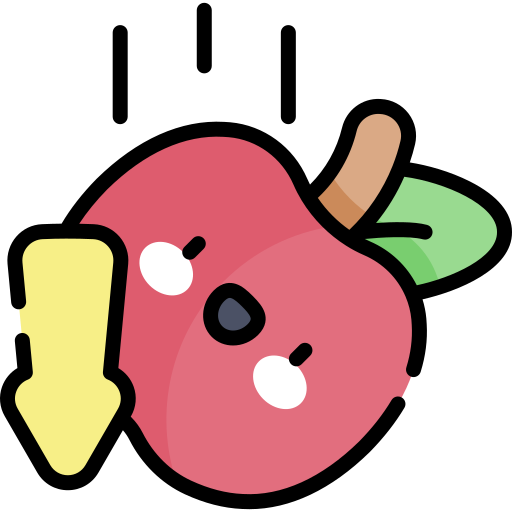 maçã Kawaii Lineal color Ícone