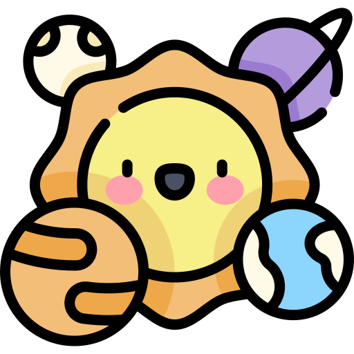 Solar system Kawaii Lineal color icon