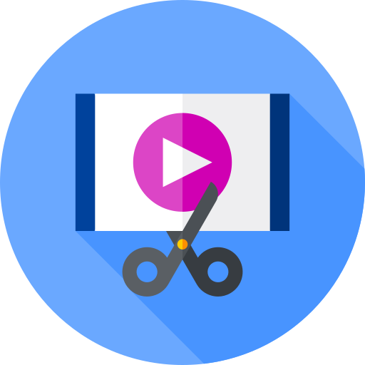 Video editing Flat Circular Flat icon