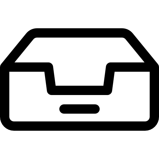 bandeja de entrada Basic Rounded Lineal icono