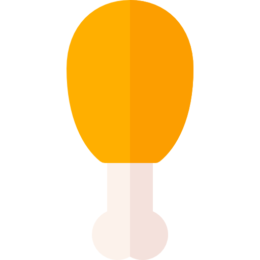 smażony kurczak Basic Rounded Flat ikona