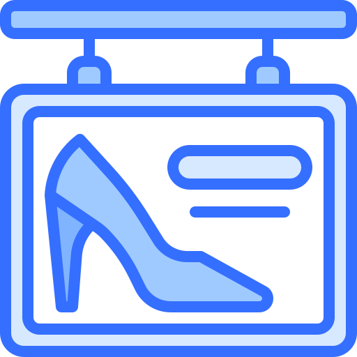 Shoe shop Coloring Blue icon