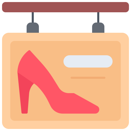 tienda de zapatos Coloring Flat icono