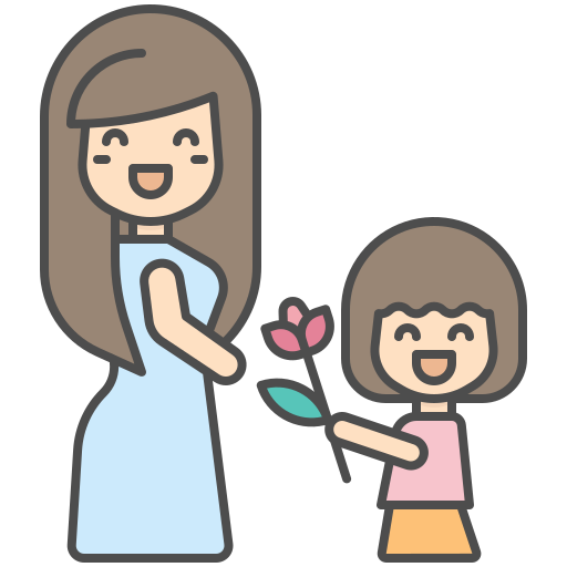 madre e hija Generic Outline Color icono
