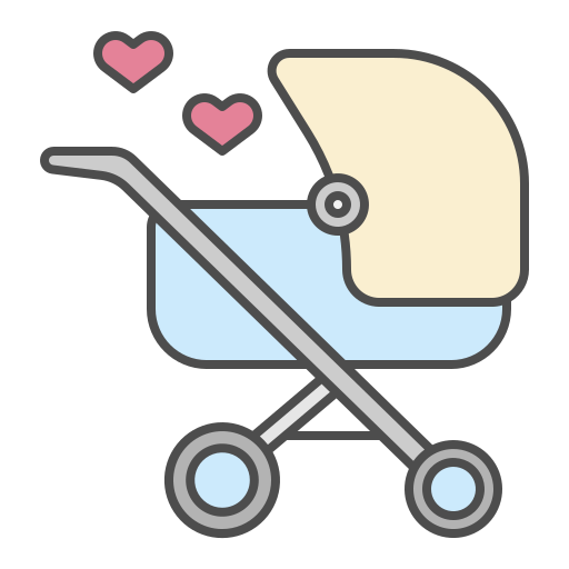 wózek dla dziecka Generic Outline Color ikona