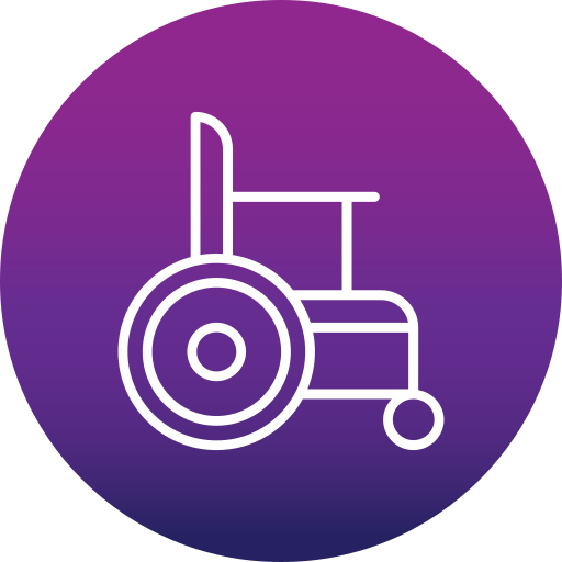 wózek inwalidzki Generic Flat Gradient ikona