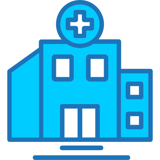 Hospital building Generic Blue icon