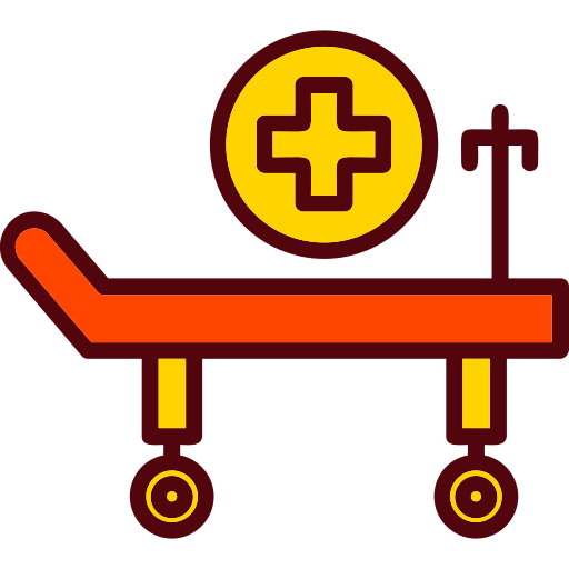Łóżko szpitalne Generic Outline Color ikona