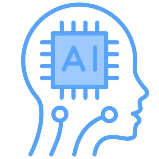 inteligência artificial Generic Blue Ícone