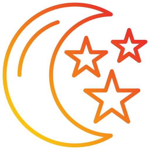 Moon and stars Generic Gradient icon