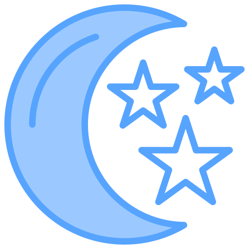 luna y estrellas Generic Blue icono