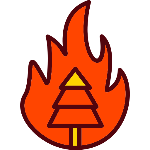 arbol en llamas Generic Outline Color icono