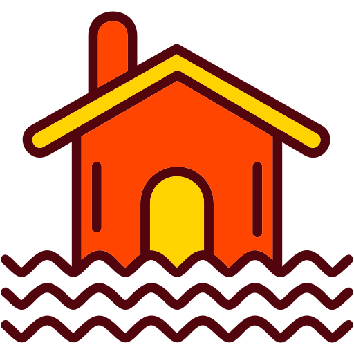 Überschwemmtes haus Generic Outline Color icon