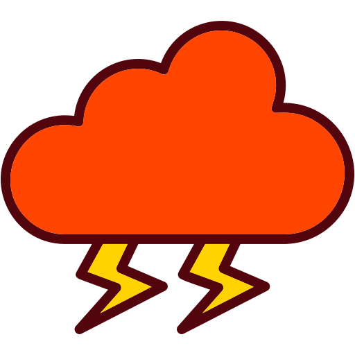 burza z piorunami Generic Outline Color ikona
