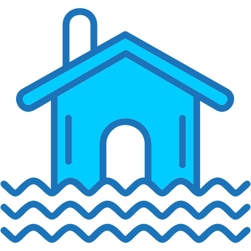 Flooded house Generic Blue icon