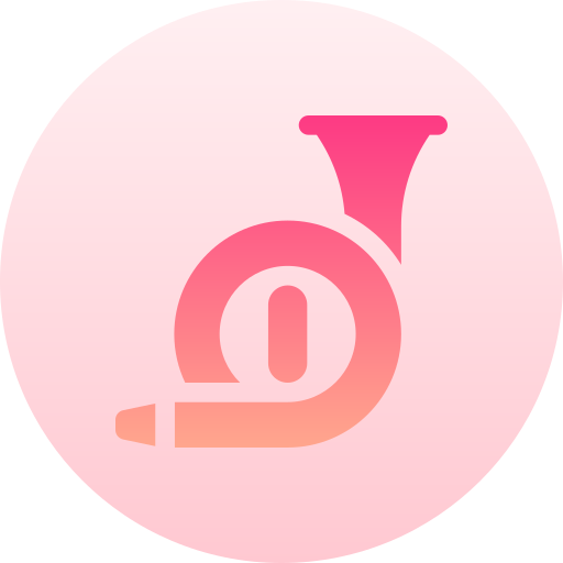 French horn Basic Gradient Circular icon