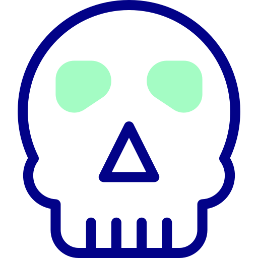 頭蓋骨 Detailed Mixed Lineal color icon