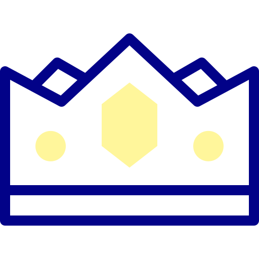왕관 Detailed Mixed Lineal color icon