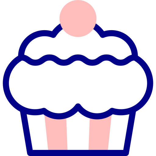 컵케이크 Detailed Mixed Lineal color icon