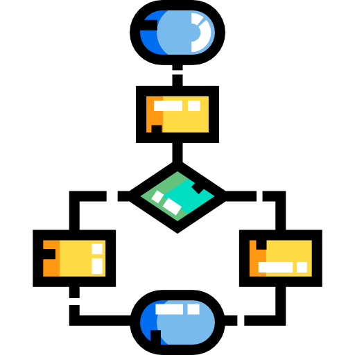 diagrama de flujo Detailed Straight Lineal color icono
