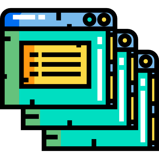 브라우저 Detailed Straight Lineal color icon