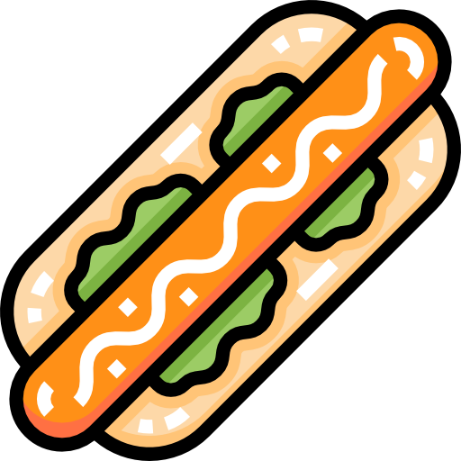 hot dog Detailed Straight Lineal color ikona