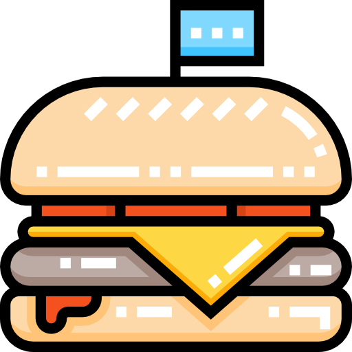 チーズバーガー Detailed Straight Lineal color icon