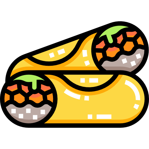 Burrito Detailed Straight Lineal color icon