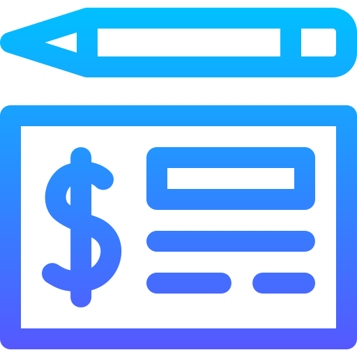 cheque Basic Gradient Lineal color icono