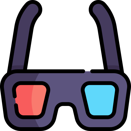3d glasses Kawaii Lineal color icon