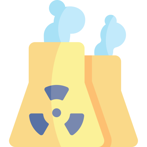 planta nuclear Kawaii Flat icono