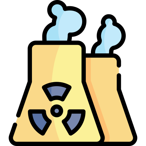 Атомная Электростанция Kawaii Lineal color иконка