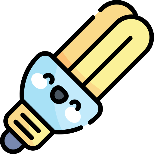 Lightbulb Kawaii Lineal color icon