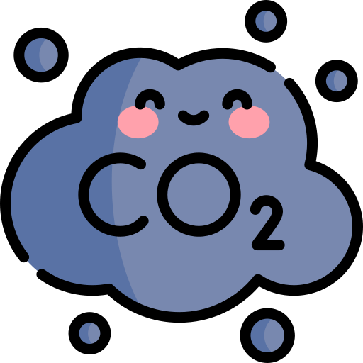 CO2 cloud Kawaii Lineal color icon